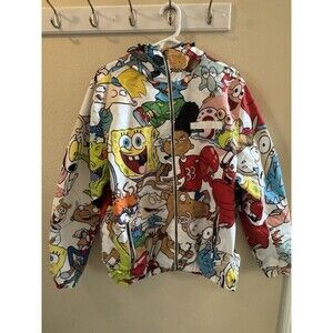 Members Only X Nickelodeon Mens XL Zip Up Windbreaker Jacket 90s Cartoon